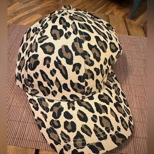 Brand New Leopard Print Baseball Cap - Fabric Adjuster For Size - Super Cute!
